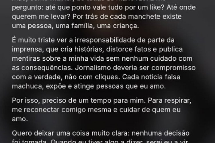 Rayane Figliuzzi se pronuncia sobre polêmicas com Belo e pede respeito​‌​